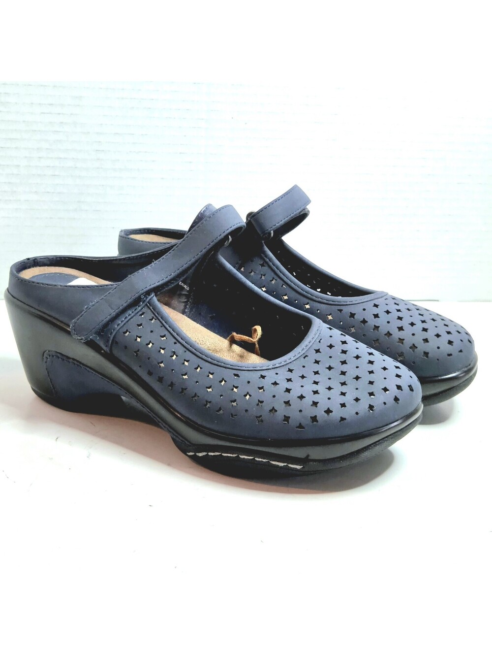 Rialto Vienna Navy Blue MaryJane Clogs Women's Mules Shoes Size 8M NEW